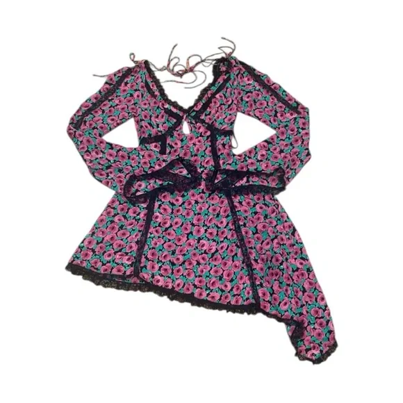 NWT for love and lemons floral asymmetrical dress - Picture 2 of 6
